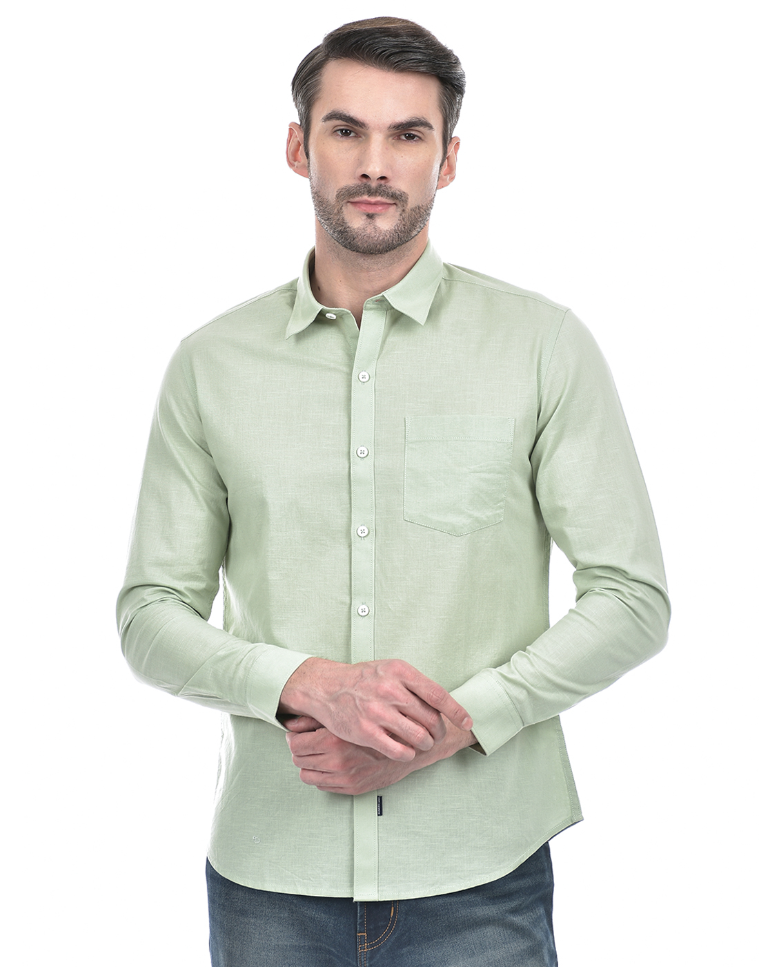 Numero Uno Men Solid Green Shirt